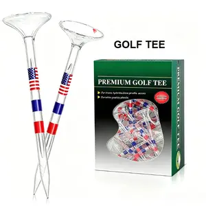 Premium 83mm Plastic Golf Tees, Durable Transparent Golf Tees Bulk Pack, Large Cup Golf Tees for Irons, Hybrids & Woods