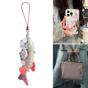 Realistic Fish and Star Shaped Mobile Phone Lanyard Handmade Keychain Pendant Mobile Accessories for Men and Women