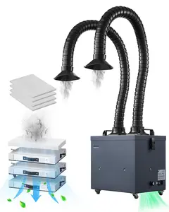 Solder Fume Extractor 275W Brushless Soldering Smoke Absorber With 4-Stage Filtration System, Adjustable Fan Speed, Low Noise Operation, Desktop Benchtop Unit For Electronics Assembly, PCB Repair, Desoldering And Soldering Tasks