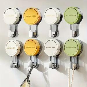 8-piece set of suction cup hooks - heavy-duty, waterproof and reusable vacuum hooks, suitable for bathrooms and kitchens - adjustable, no tools required - can hold towels, clothes, keychains, sponges, etc., practical hooks finger