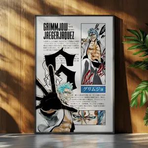 Bleach Anime Poster - Grimmjow Anime Manga Poster - Japanese Wall Decor - Anime Wall Print Bleach Anime Poster - Grimmjow Anime Manga Poster - Japanese Wall Decor - Anime Wall Print