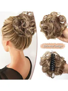 Grey Curly Claw Clip Wavy Ponytail Extension - Voluminous Synthetic Hairpiece for Women, Easy Wear Fake Wig Updo for Daily/Party/Cosplay