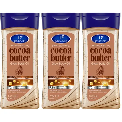 3pcs 200ml Cocoa Butter Glow Body Oil Body essential oils Skin care Body Care Products Moisturizing oils All seasons, unisex body oils, travel portable for Body, Face, Hand, Lip, Eye Body Oil Set Body Oil Moisture