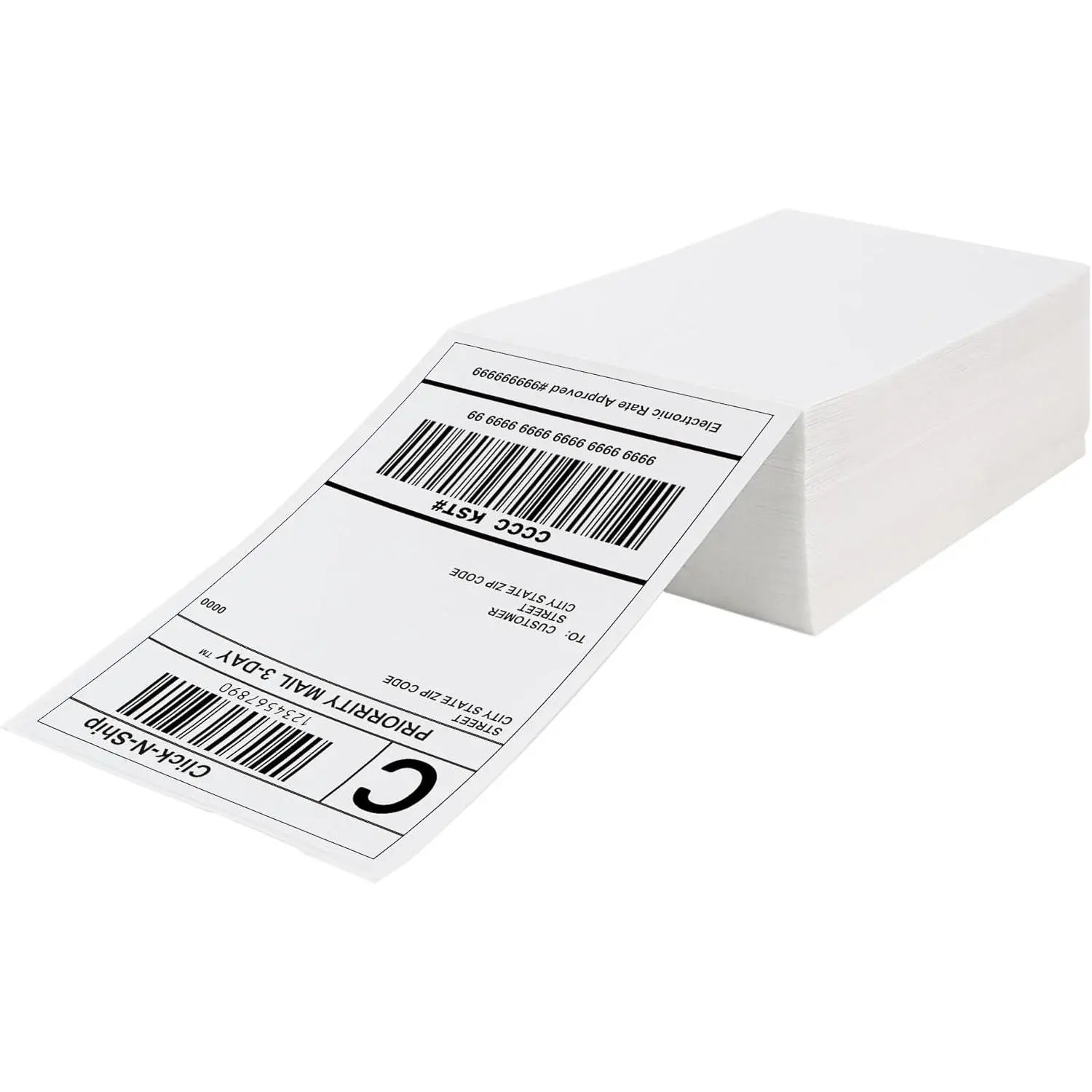 Fanfold 4'' x 6'' Direct Thermal Shipping Labels 300 Labels/Stack Compatible with Zebra Rollo Beeprt Printer Ultra Adhesive