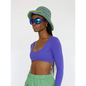 Long Sleeve Crop Top | Amethyst