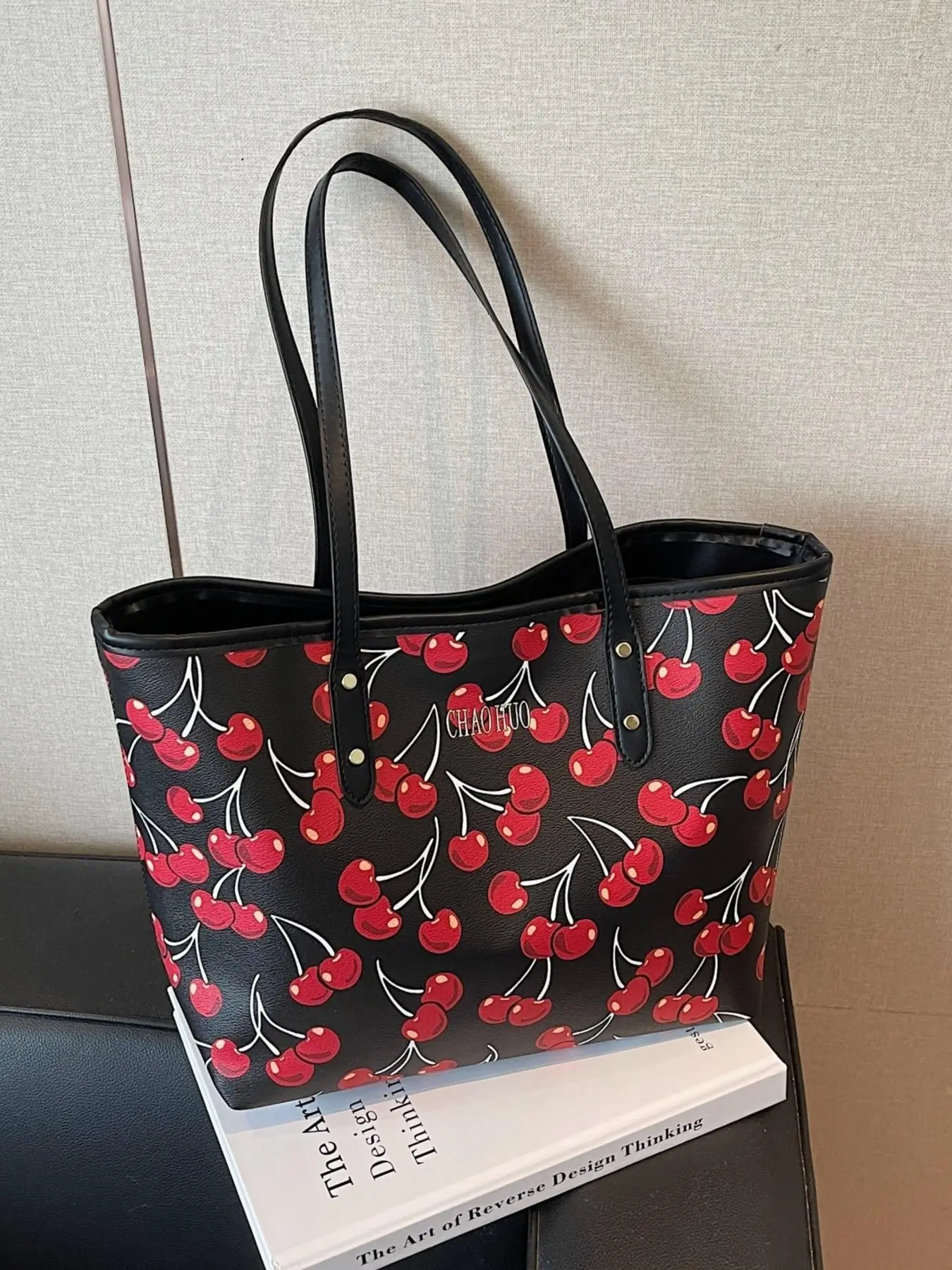 Fashion Women's Printed Large Capacity PU Tote Bag Shoulder Bag Versatile Mommy Bag Underarm Bag, Stylish and Practical Handbag, Fashion Patterned Bag