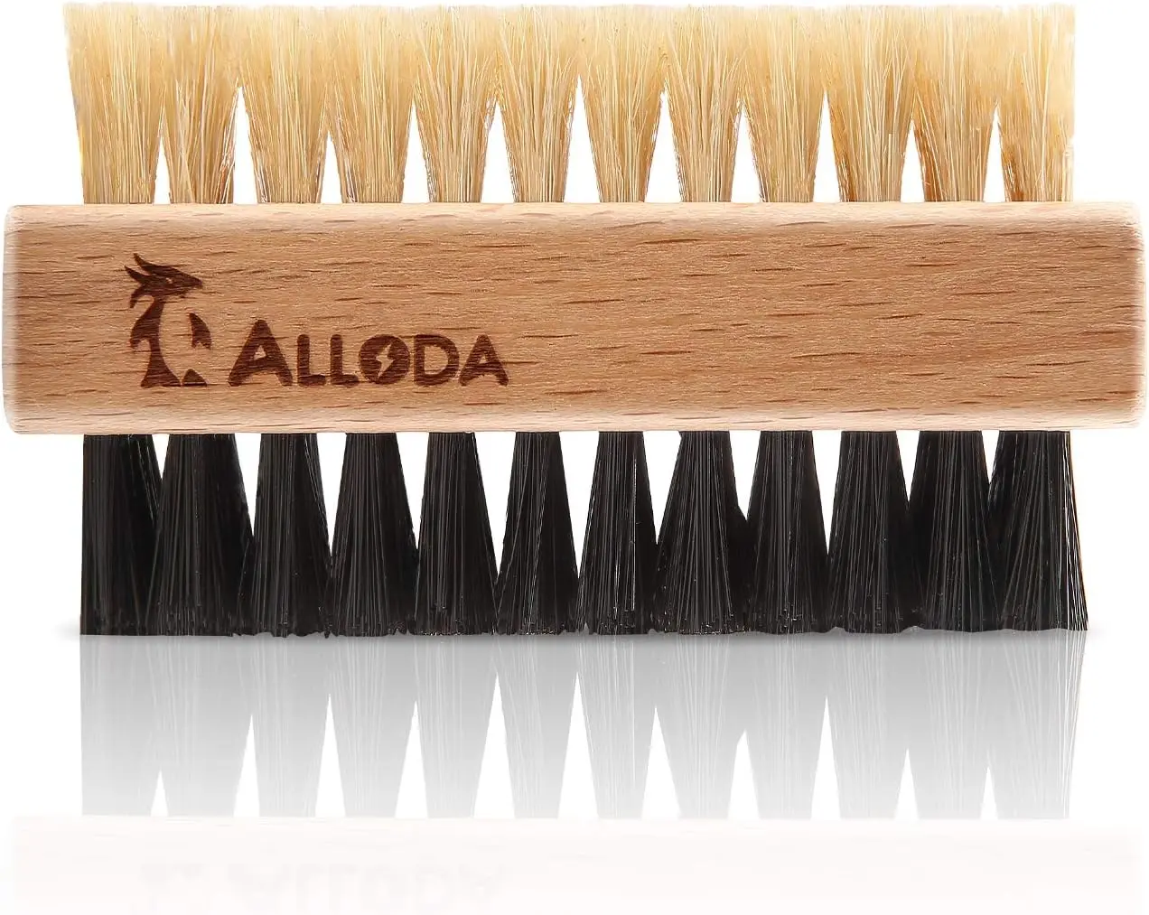 Shoe Cleaning Brush/Scrub Brush by Alloda - [Upgrade] Protect Double Sided Soft & Hard Sneaker Cleaner Brush by 100% Boar & Nylon Bristle