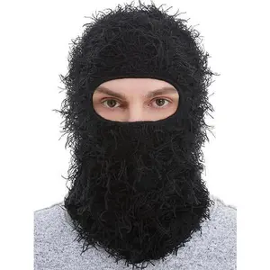 Ski Mask for Men Women Shiesty Mask Shaggy Knitted Full Face Ski Mask Windproof Neck Warmer