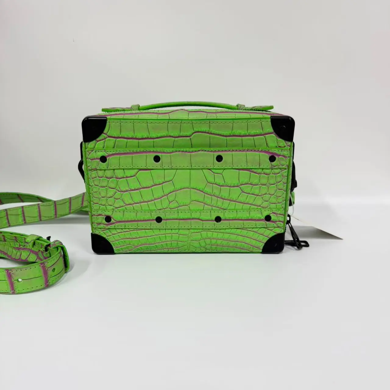Pre-owned Louis Vuitton Green Crocodile Leather Soft Box Bag（SZ 22336）