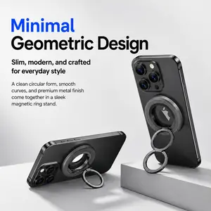 360° Rotating Dual-Ring MagSafe Phone Stand | Foldable Aluminum Alloy Desktop & Finger Ring Stand — Compatible with iPhone 13/14/15/16/17 Pro Max