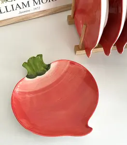 Red Reddish Ceramic Plate