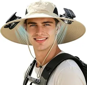 2026 New Solar Fan Outdoor Fishing Hat-Solar Sun Protection Sun Hat with Fan Solar Fan Hat Dual Power Supply Fan Outdoor Fan,summerwins