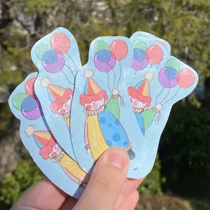 ‘Hang In There’ Floating Clown Sticker