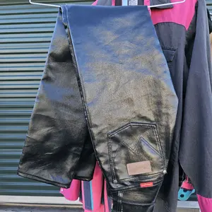 Women's Pleather Jeans Size 3x34 - Black Color, Regular Fit, Comfortable and Stylish
