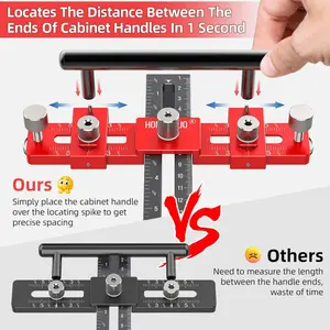 Enhanced Cabinet Hardware Clamp, Adjustable Cabinet Handle Template Tool, Suitable for Knobs, Handles, and Pulls, Drawer Hardware Clamp for Drawer Cabinet Installation, High-Precision Woodworking Drill Guide