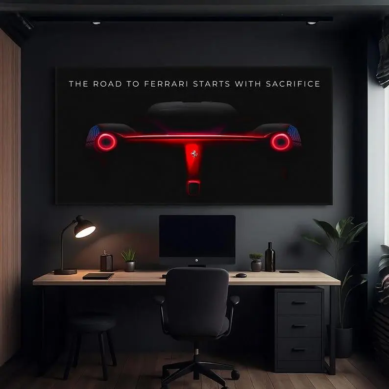 Motivational Ferrari Wall Art Supercar Poster For Office Decor Inspirational Cars Quote Poster Print Unframed Success Prints