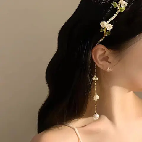 Faux Pearl Decorated Hair Hoop, Elegant Flower & Leaf Design Headband for Women & Girls, Fashion Hair Accessories for Party, Daily Decor, Trendy All-match & Exquisite Princess Hair Hoop for Gift, Chic Headbands, Headband Accessory