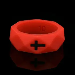 Gemvius Red Faith Ring - High Quality Silicone - Extreme Durability - Ultra Comfort - Active Lifestyle