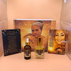 Golden Lady Luxe Bundle - Heavy Creamy Perfume & Extrait Body Oil Set for Elegance Warmth in Signature Shipping Box for Gift