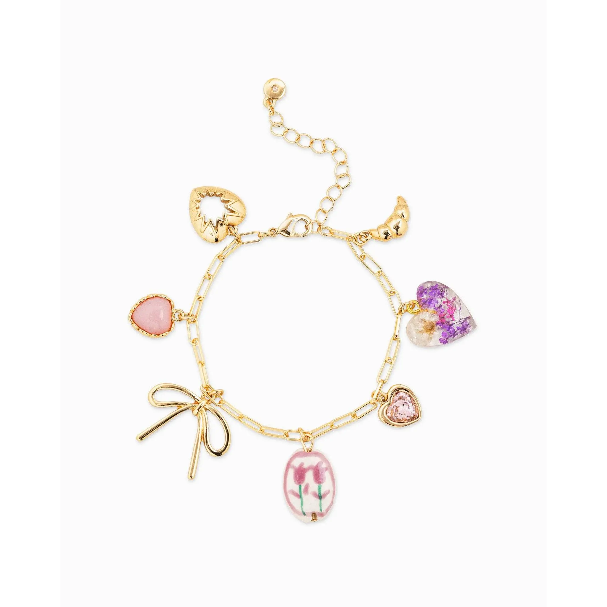 B-501 Pink Cottage Core Charm Bracelet