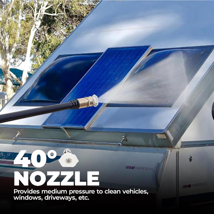 APW2000E Electric Pressure Washer with 2000 PSI and 1.2 GPM CETL Compliant Features Onboard Soap Tank 5 Quick Connect Nozzles S