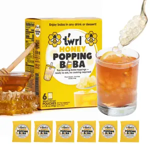 Twrl Honey Popping Boba - Single Serve - Pack of 6 - Dye-Free - Gluten Free - Perfect for Tea