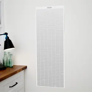 Cloudy Grey 2026 Full Year Wall Calendar with Pecan Print for Home & Office Organization 12 Months Coverage Stylish Design for Easy Access and Organization