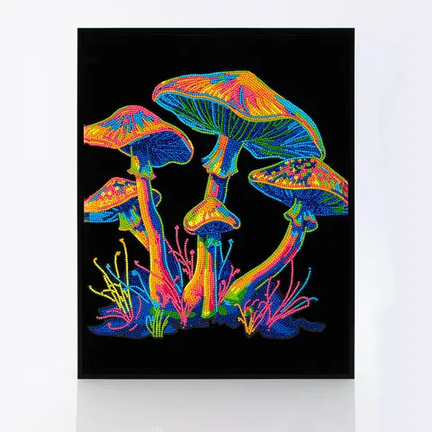 Diamond Dotz Neon Flock Diamond Art All-in-1 Kit - 14.0" x 18.0" Neon Flock Set, Hobbies Kit Adults, Any Skill Level, Velvet Touch Surface, Bold Bright Sparkle, Vivid Glow Effect, Easy DIY Needlework Craft Supplies