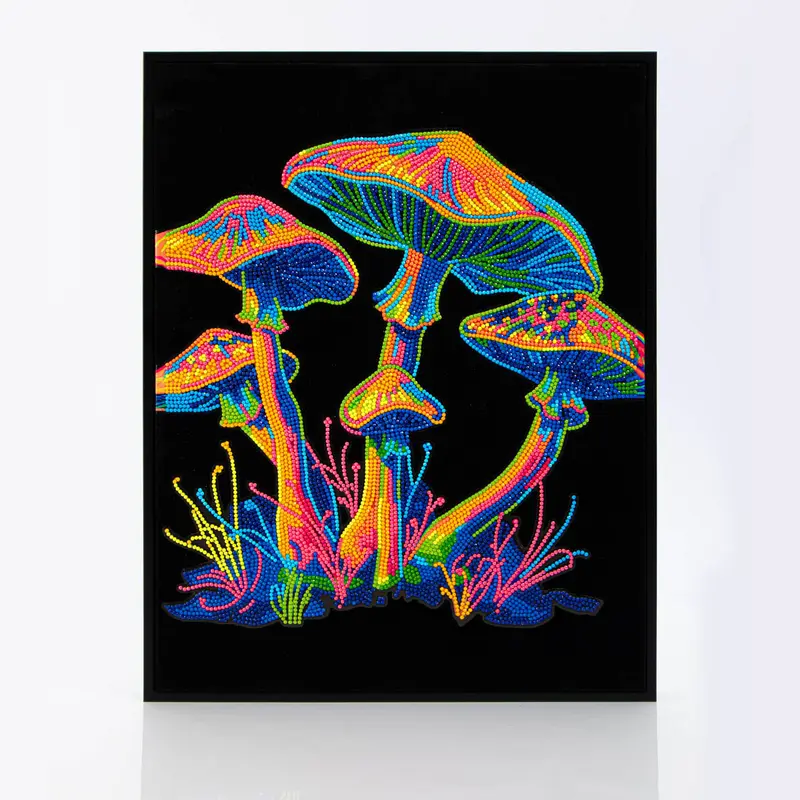 Diamond Dotz Neon Flock Diamond Art All-in-1 Kit - 14.0" x 18.0" Neon Flock Set, Hobbies Kit Adults, Any Skill Level, Velvet Touch Surface, Bold Bright Sparkle, Vivid Glow Effect, Easy DIY Needlework Craft Supplies