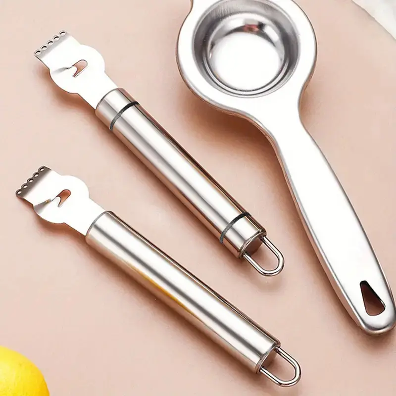 2-in-1 Lemon Peeler Zester for Effortless Kitchen Citrus Prep - Utensils Stainless Steel Sturdy Peeling