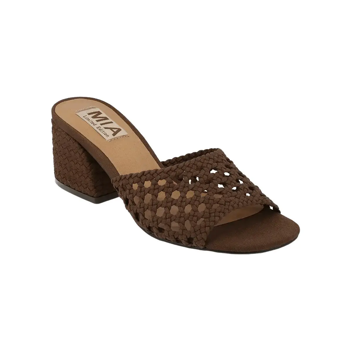 MIA Brown Woven Sahara Heels
