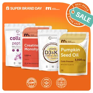 Micro Ingredients Hair & Muscle Nourish Bundle: Multi Collagen Peptides Powder 1LB, Creatine Powder 1.1LB, Vitamin D3K2 10,000IU 180 Softgels & Pumpkin Seed Oil 150 Softgels