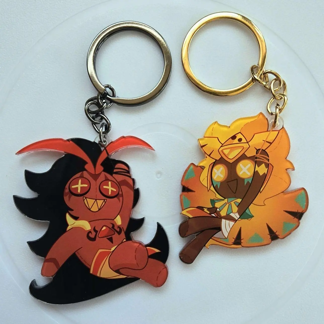 Cookie Run Keychains - Golden Cheese Cookie and Burning Spice Cookie