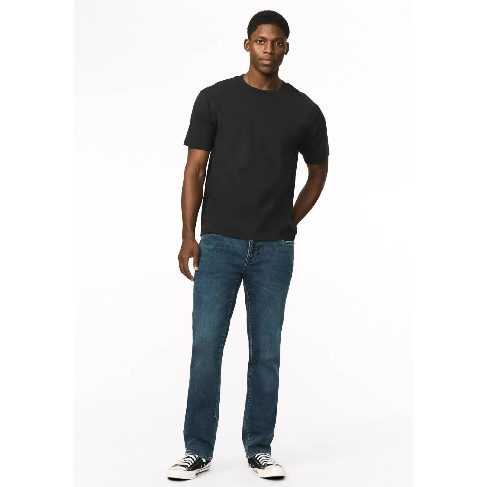 Six Men's Straight Freedom Flex Jeans, Whiskered - BM26018