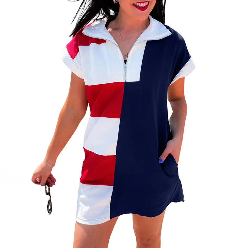sosandar Navy Blue Zip Front Jersey Dress - TikTok Shop