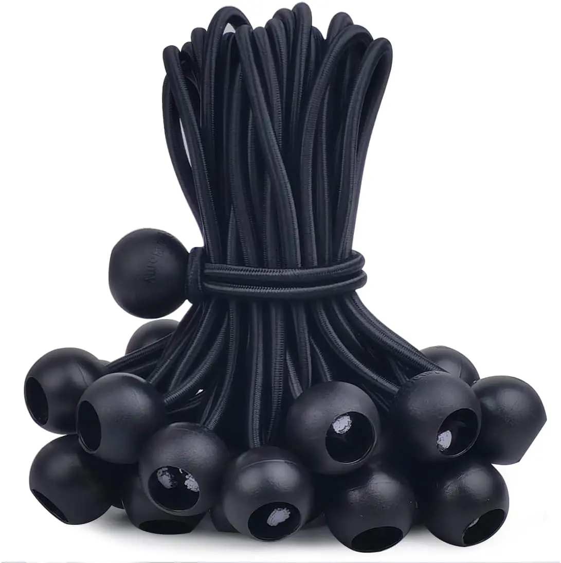 30 Pack Ball Bungee Cord, 6 Inch Heavy Duty Bungie Cord Balls Canopy Tarp Tie Down Bungee Balls for Camping, Tents, Cargo,Holding Wire and Hoses
