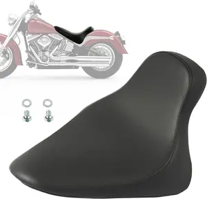 Solo Seat Compatible with 2000-2007 Harley-Davidson Fat Boy FXST FLST FLSTF Durable Plastic Seat Replacement Flat Easy Install