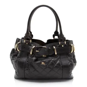 Pre-owned BURBERRY Leather Shoulder Bags Quilted Beaton Satchel