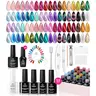 Beetles Gel Nail Polish Set- Red Purple Brown Green Burgundy Pearl Glitter Cat Eye Gel Nail Polish with Base Gel Glossy Matte Top Coat Magnet,Soak off UV Nail Gel Spring Summer for Women DIY Nail Art Salon Manicure #Summervibes, Pouch, Storage