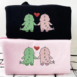 Matching Dinosaur Hoodies, Dinosaur Hoodies, Embroidered Hoodies For Couples, Useful Gifts For Couples