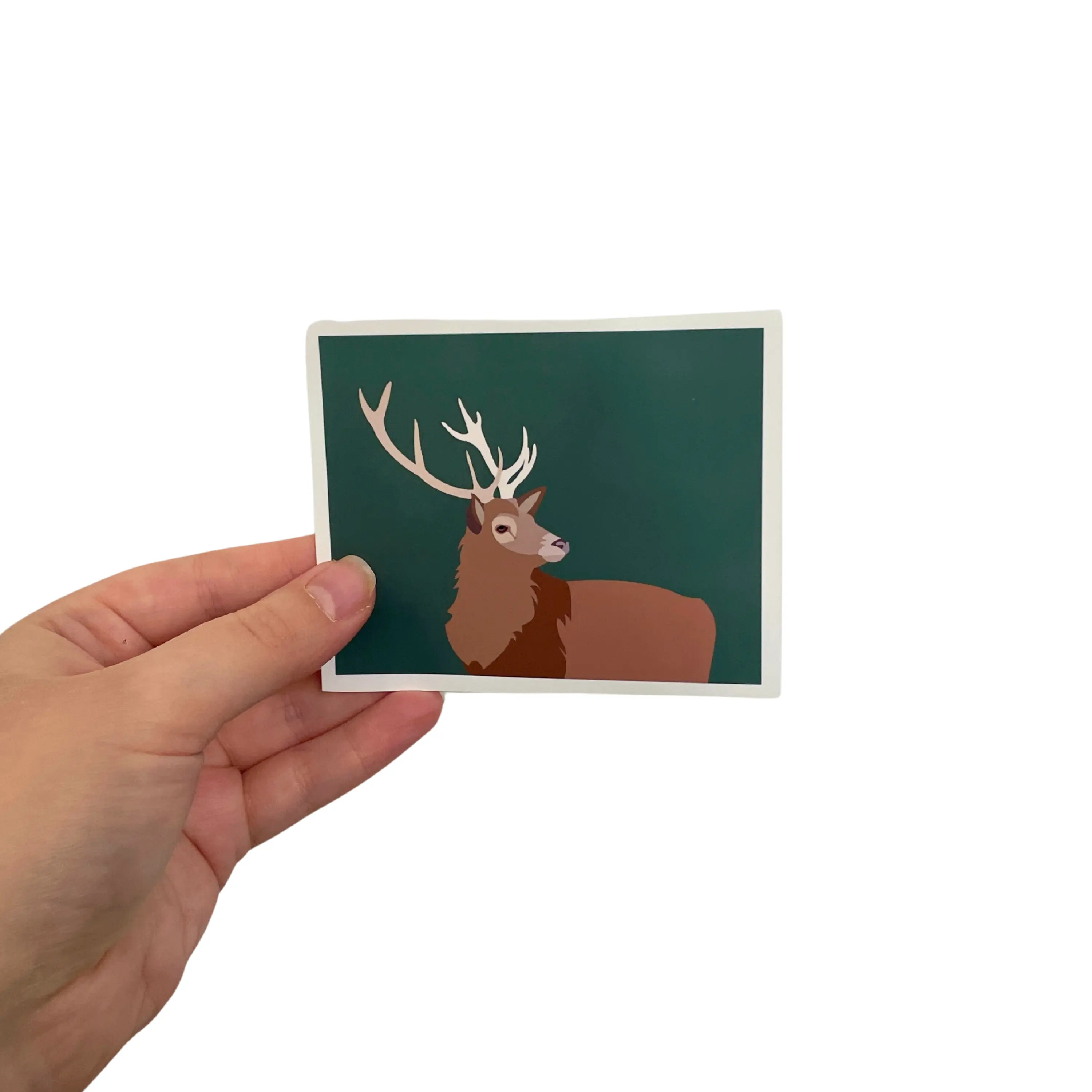 Majestic Stag Glossy Vinyl Sticker – Wildlife Waterproof Decal for Laptops, Water Bottles, Journals & Nature Lovers