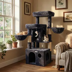 Globlazer Cat Tree for Large Cats, 48 Inch Multi-Level Cat Tower