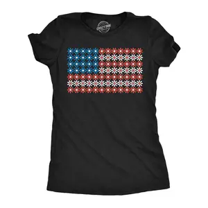 Womens Funny T Shirts USA Flag Daisies Cute Fourth Of July Tee For Ladies Funny Womens T Shirts Cute Vintage Fashion Casual Ladies T-Shirt Gift Patriotic Tops for Women Women's Novelty Tees Black -