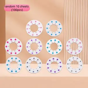 100pcs Blingbling Magic Nail Drill Machine, DIY Hair Decoration Tool, Random Colors & Shapes, Star, Perfect for Girls' Playtime Accessories