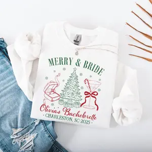Christmas Bachelorette Sweatshirt, Merry Bride Bridal Party Shirt