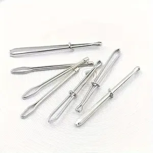 5pcs Stainless Steel Drawstring Threader Set, Easy Needle Replacement Tool with Dual Opening and Single Closing Ends for Hoodies, Jackets, Swim Trunks, Sweatpants, Shorts, Sewing Tools