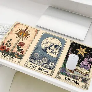 Tarot Card Pattern Mouse Pad, Rectangle Gaming Mouse Pad, Non-Slip Rubber Base Stitched Edge Desk Pad for Desk Laptop Desktop, Gaming Mousepad