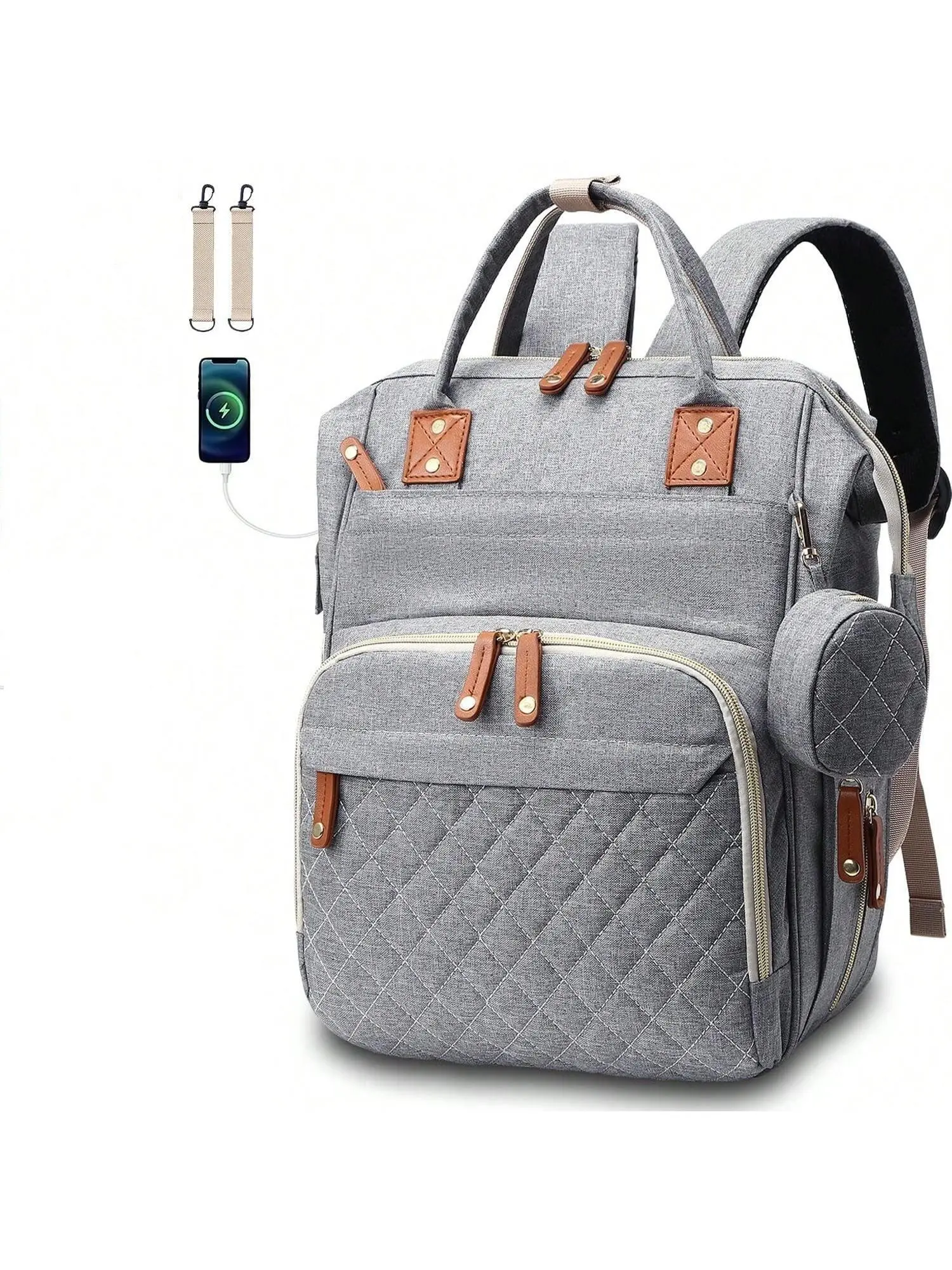 Diaper Bag Backpack Baby Bag, Baby Girl Boy Diaper Bag for Dad Mom with Changing Mat, 16 Pockets, Pacifier Case, Large Unisex Diaper Bags for Travel
