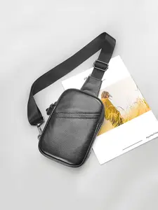 Genuine Leather Men's Chest Bag, Shoulder Crossbody Backpack for Women, Small Pouch for Daily Commute, Casual Travel Outdoor Sports Gift