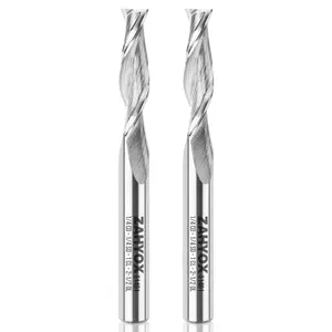 2Pack - S1401 Solid Carbide Upcut Spiral Router Bit - 2 Flutes - 1/4 SD - 1/4 CD - 1 CL - 2-1/2 OL